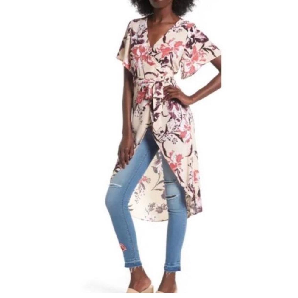 Leith Floral High-Low‎ Wrap Tunic